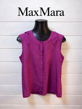 WEEKEND MAX MARA pink  Sleeveless Top – Size M/L – Front 100% Silk
